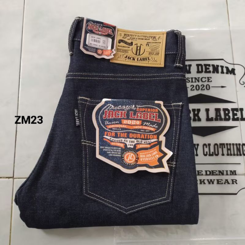 DENIM SELVEDGE ACCENT BLACK INDIGO 15 OZ RAW DENIM