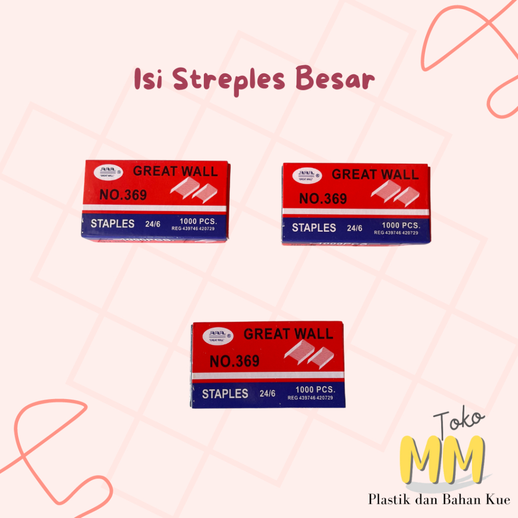 

Isi Staples Besar Great Wall stapler/ Isi Jeglogan