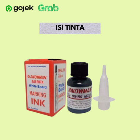 

Isi Tinta Spidol Snowman Hitam - Snowman Refill Ink White Board Black