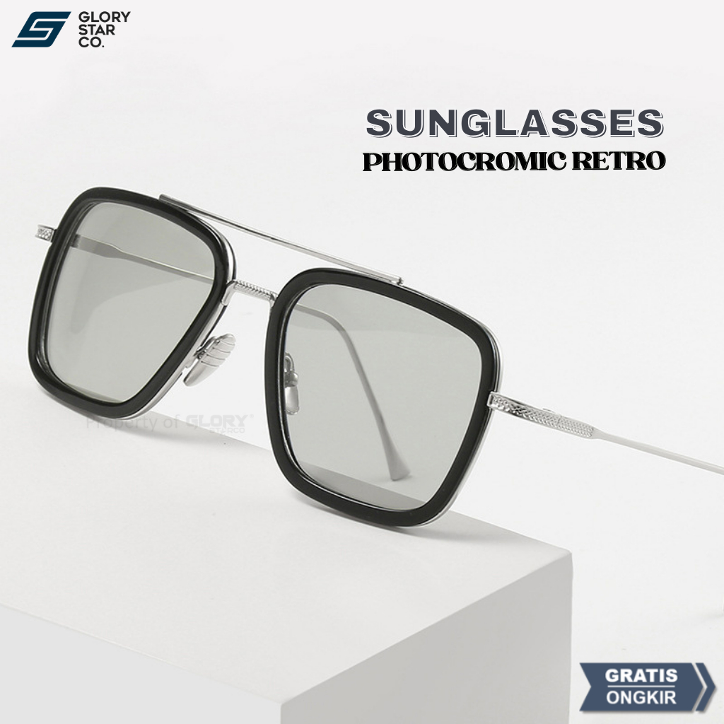 Kacamata Pria Keren Gaya Anti Silau Photocromic Sunglasses