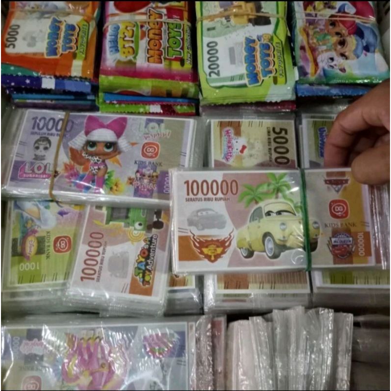 Uang Mainan Gambaran Karakter 12Pak / Renceng Grosir