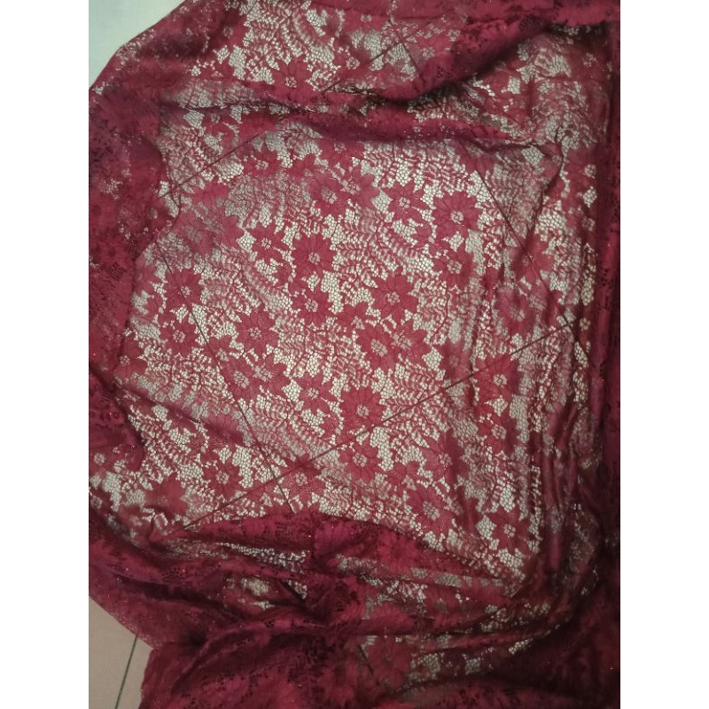 Bahan/kain brokat nikita terbaru motif bunga matahari kain meteran