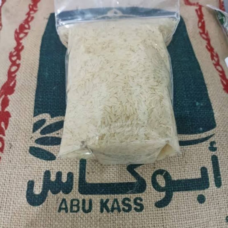 

Beras Basmati Abu Kass 1 KG REPAK Beras Nasi Briyani AbuKass Nasi Kebuli Original India Beras Repak