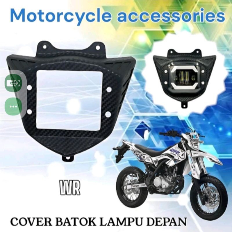 Batok Lampu Depan Motor CRF / KLX / WR Cover Head Lamp Depan Motif Carbon Hitam BigBoss_Variasi