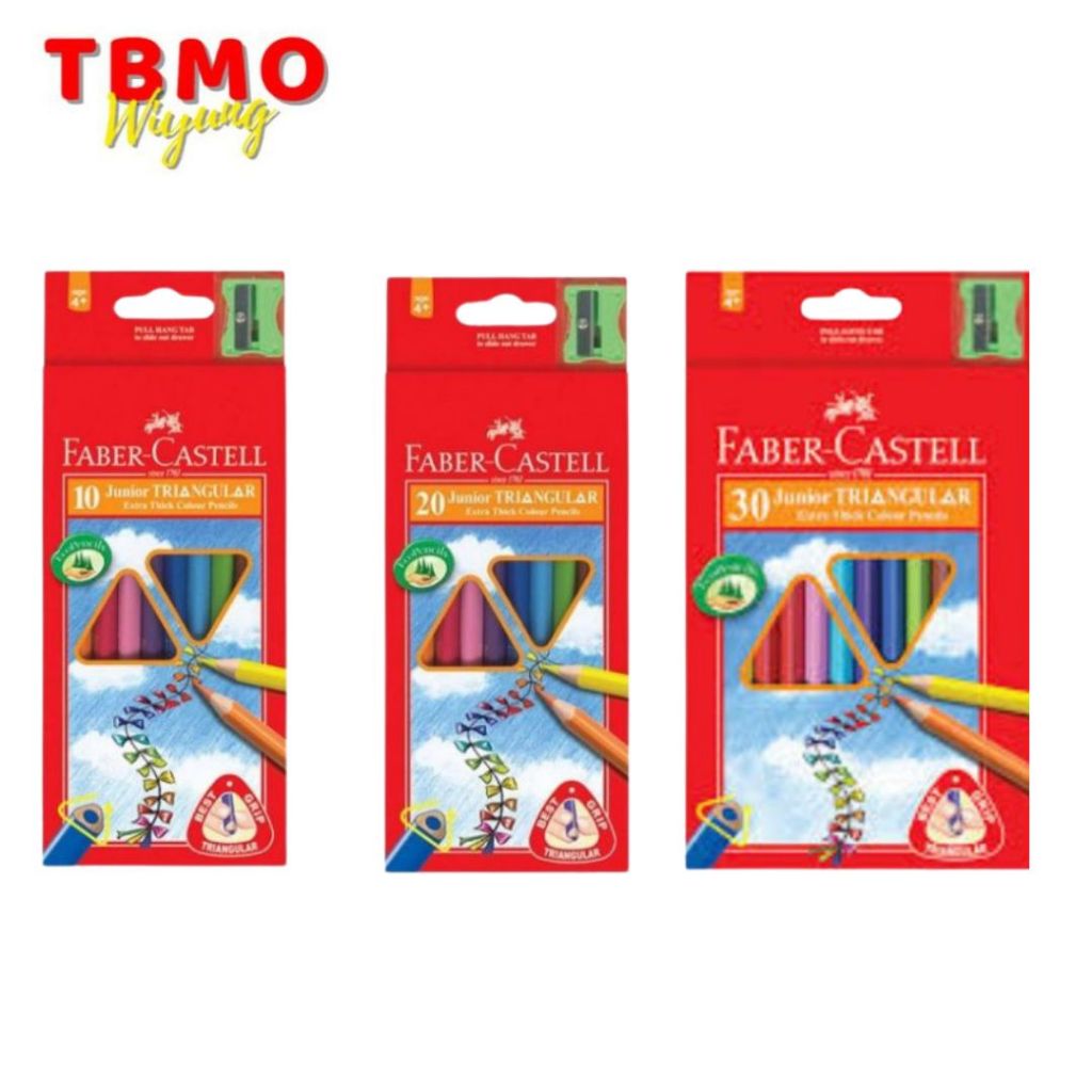 

Tbmo Junior Triangular Colour 10 / 20 Warna Faber-Castel 11653810 / Pensil Warna