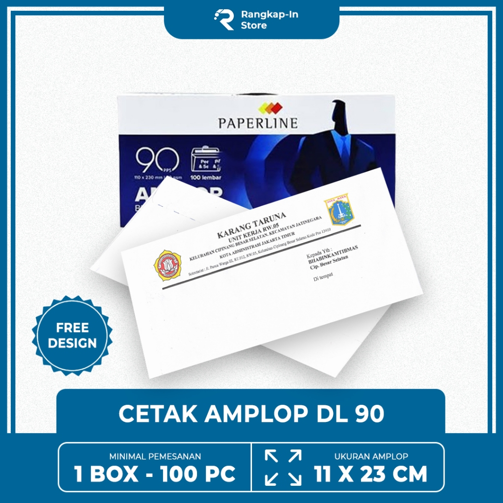 

CETAK AMPLOP CUSTOM UNDANGAN / KOP SORAT / AMPLOP KONDANGAN (PAPERLINE) (DL 90)