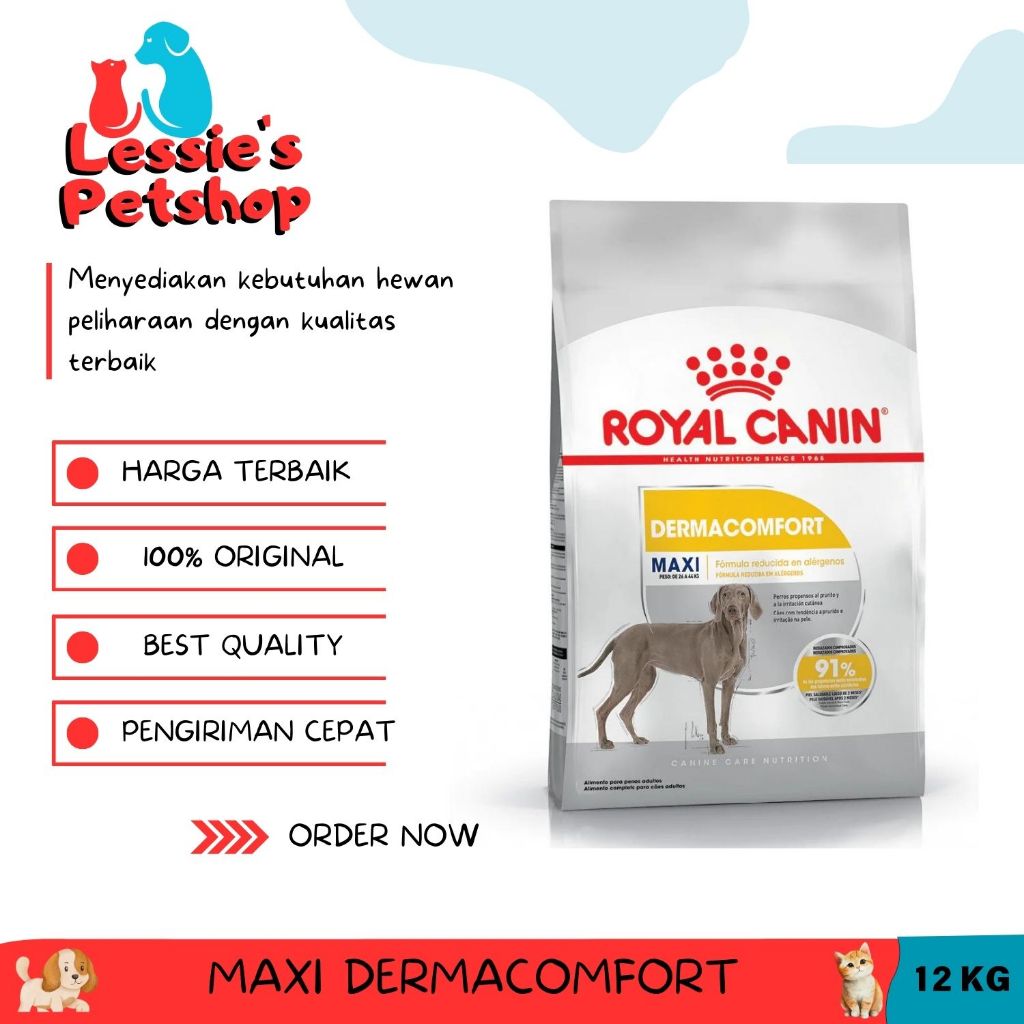 Royal Canin Maxi Dermacomfort 12 Kg Dog Food Dry Food (KHUSUS EKSPEDISI)