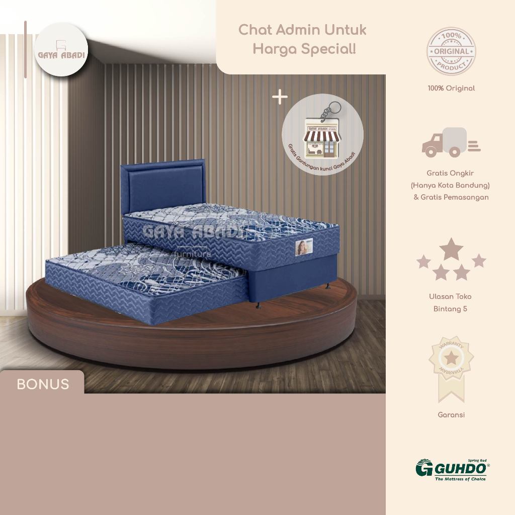 Springbed Guhdo 2 in 1 Standard / Kasur sorong 2 in 1 Guhdo   - Guhdo Springbed