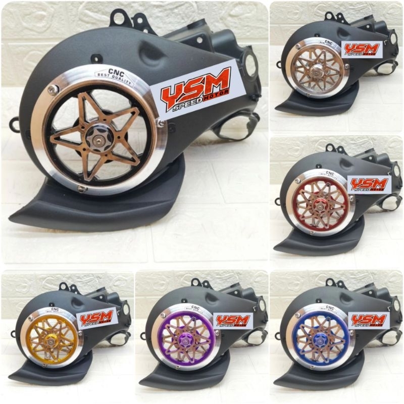 cover kipas mesin spinner set spinner putar alumunium CNC motif bintang CNC untuk motor Yamaha Mio J