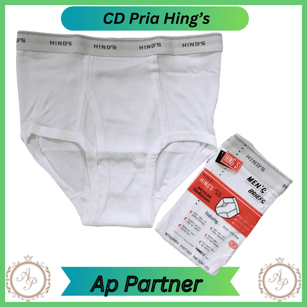 Satuan 1 Pcs Celana Dalam Pria Dewasa Hings Bahan Katun | CD Laki Laki Putih Polos Jumbo Nyaman