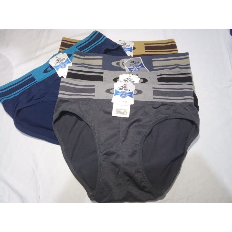 3pcs celana dalam pria brief  COWOK KEREN 100%polyester celana dalam pria remaja dan dewasa