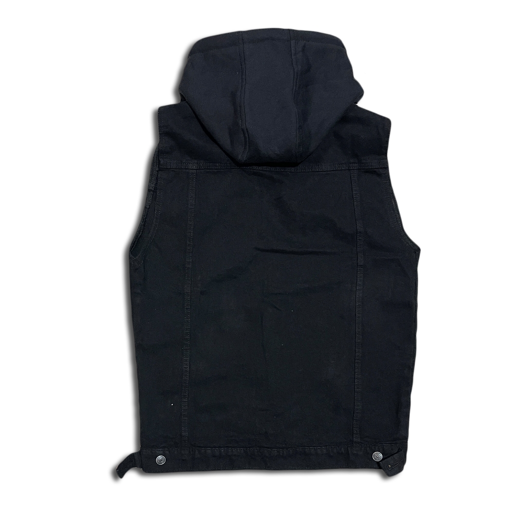 Big Sale Jaket Rompi Pria Vest Denim Hoodie Casual Jaket Jeans Rompi Dengan Aksesoris Hoodie