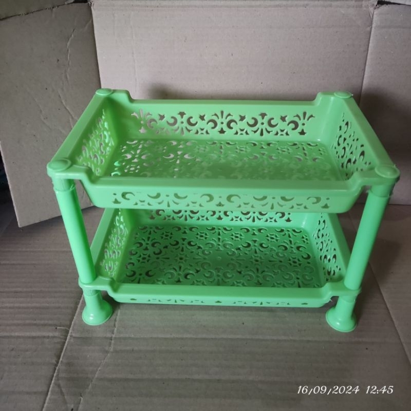 Rak plastik mini susun 2 / rak bumbu plastik / rak bumbu dapur / rak kosmetik/rak serbaguna plastik