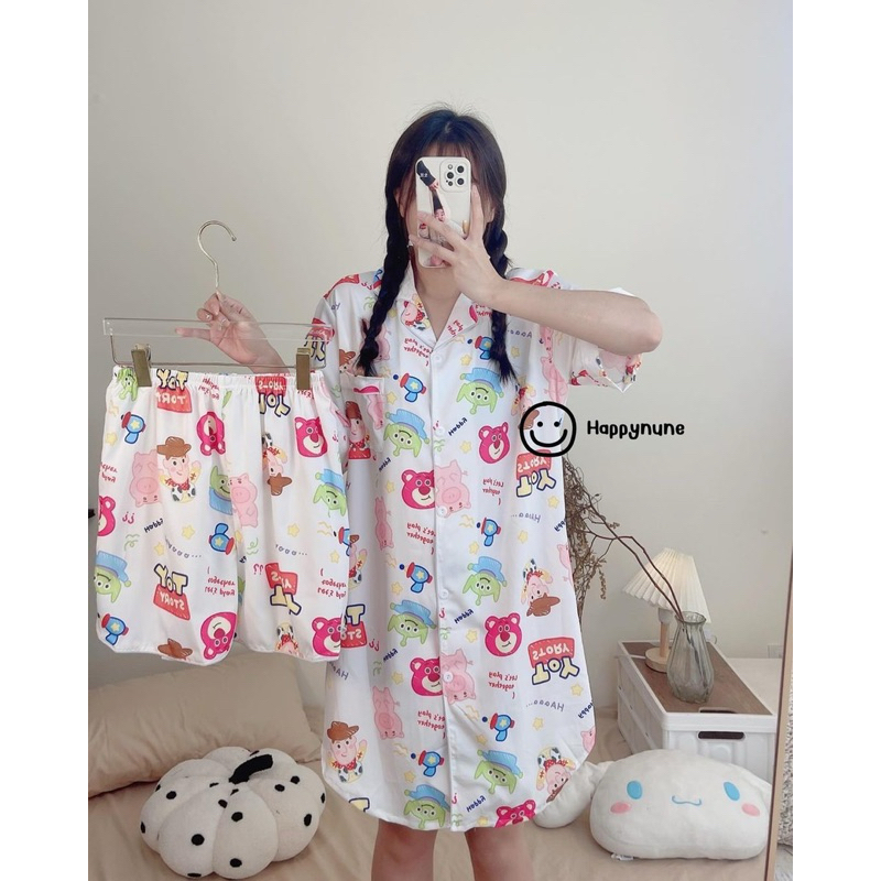 [MERCIEL.CO] - Piyama Happynune Dress + Celana Pendek Bangkok