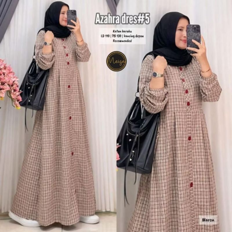 AZAHRA DRES#5 GAMIS MUSLIMAH SIMPLE DAN CANTIK