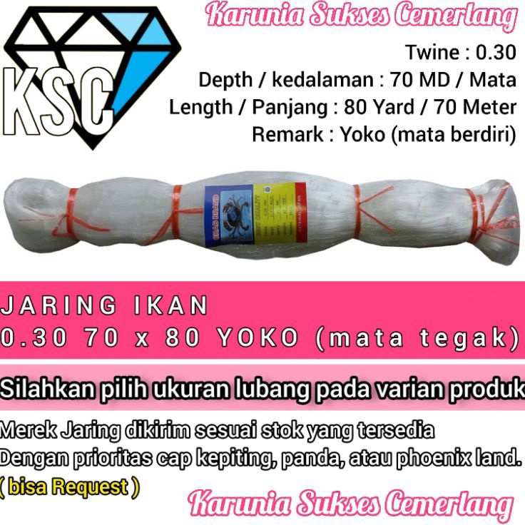 Super Korting  JARING IKAN 3 7X8 YOKO MATA TEGAK JARING IKAN SENAR 3  PUKAT 3  JARING KEPITING  JARI
