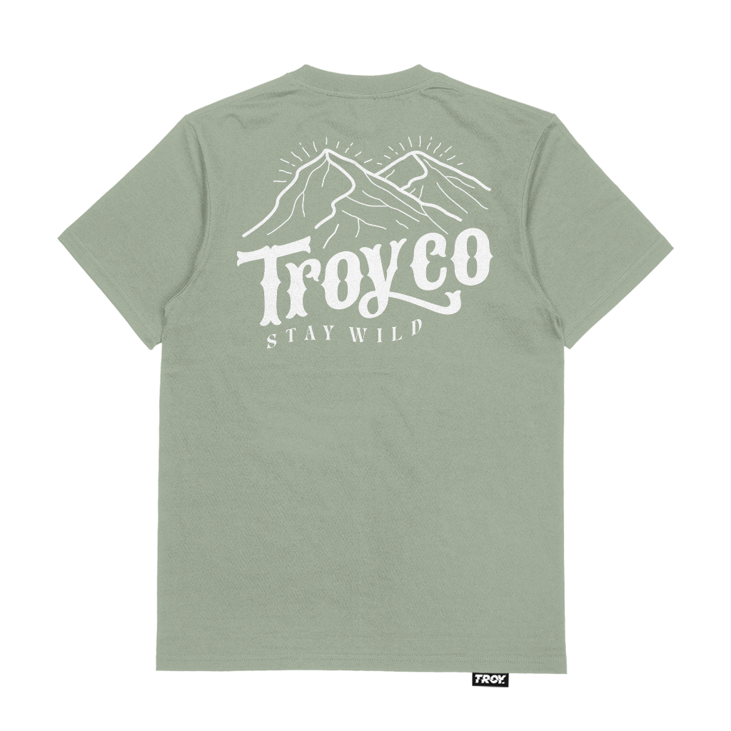 Troy Company Tshirt Sage Green Mountaineering - Kaos Lengan Pendek Kaos Hijau Sage MTD 2719
