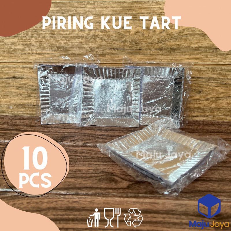 Maju Jaya - Piring Kue Tart Persegi / Piring Kue Ulang Tahun / Piring Kertas Kue Sekali Pakai / Piri