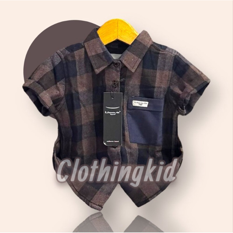 BEST SELLER COD  KEMEJA ANAK LAKI-LAKI 6 BULAN-12 TAHUN FLANEL/PLANEL KOTAK-KOTAK LENGAN PENDEK PREM