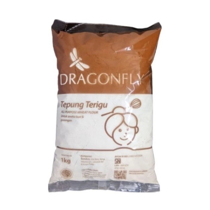 

Tepung Terigu Dragonfly Kemasan 1kg/Tepung serbaguna terbaruu