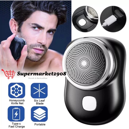 Alat Cukur Jenggot Elektrik Mini Portable Rechargeable Alat Cukur Kumis / Jenggot | Shaver USB Pencu
