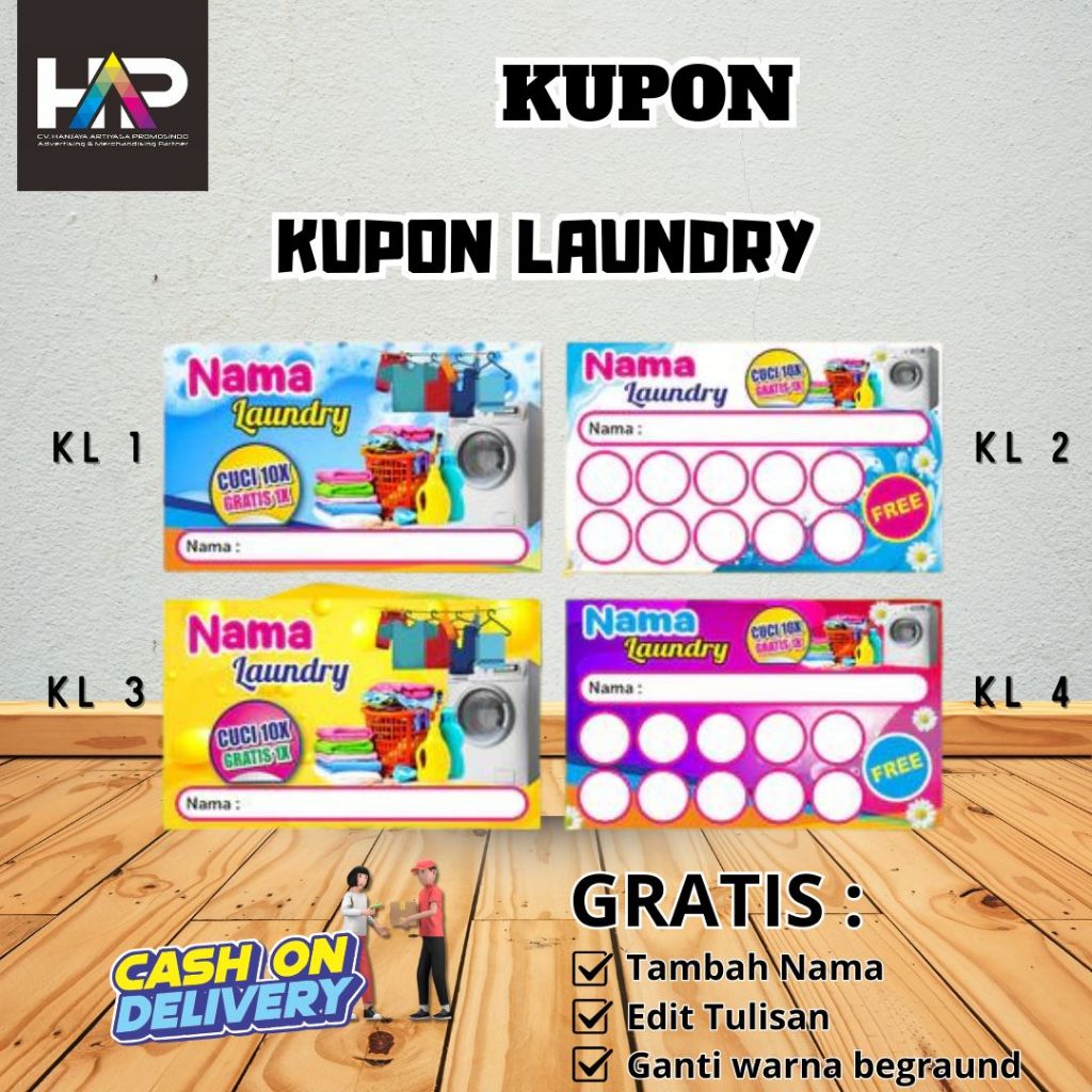 

MINIM ORDER 25 PCS - KUPON LAUNDRY