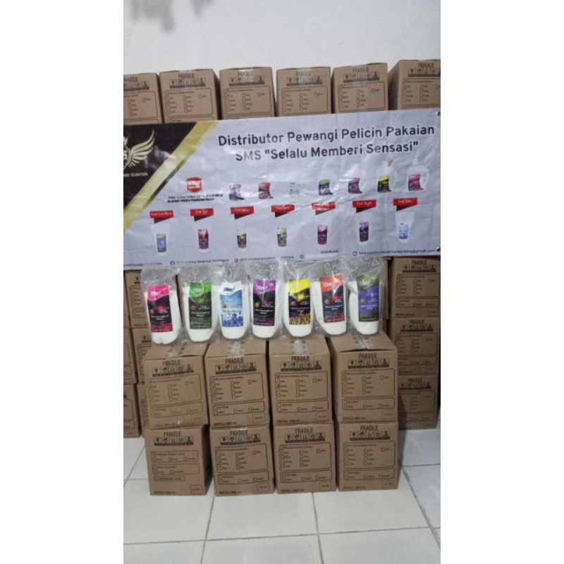 Refill SMS Pelicin dan Pengharum Pakaian Laundry 900ml - Variant Fresh Purple Down Termurah