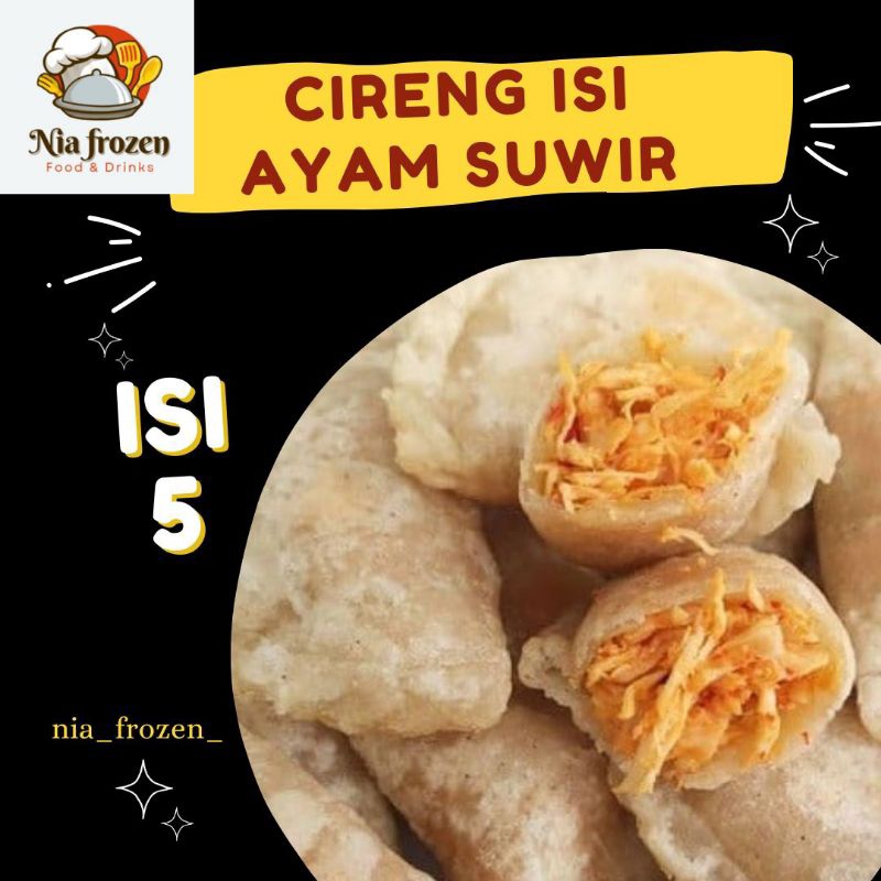 

cireng isi ayam suwir isi 5/ frozen