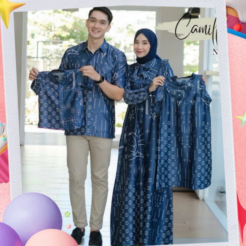 KECIL - JUMBO SARIMBIT KELUARGA SILKY MAXMARA TERBARU BAJU MUSLIM AYAH IBU ANAK SET PAKAIAN COUPLE L