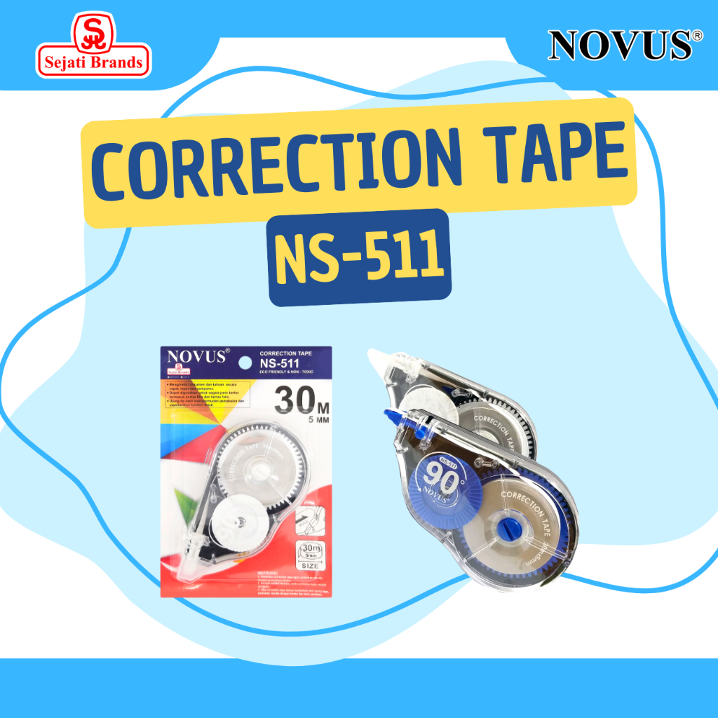 

Novus Tip ex Kertas/ Correction Tape/ Pita Koreksi NS-511 30 Meter