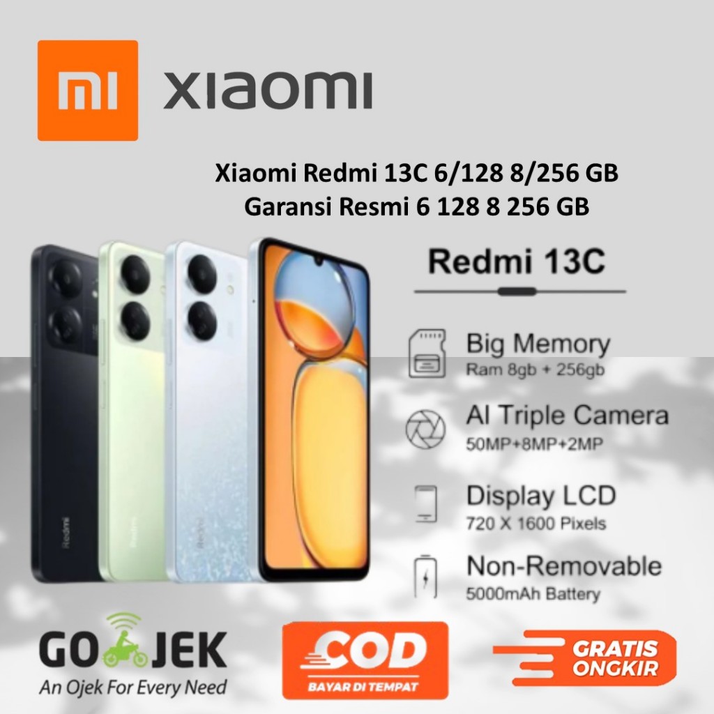 Xiaomi Redmi 13C 6/128 8/256 GB Garansi Resmi 6 128 8 256 GB not 12c