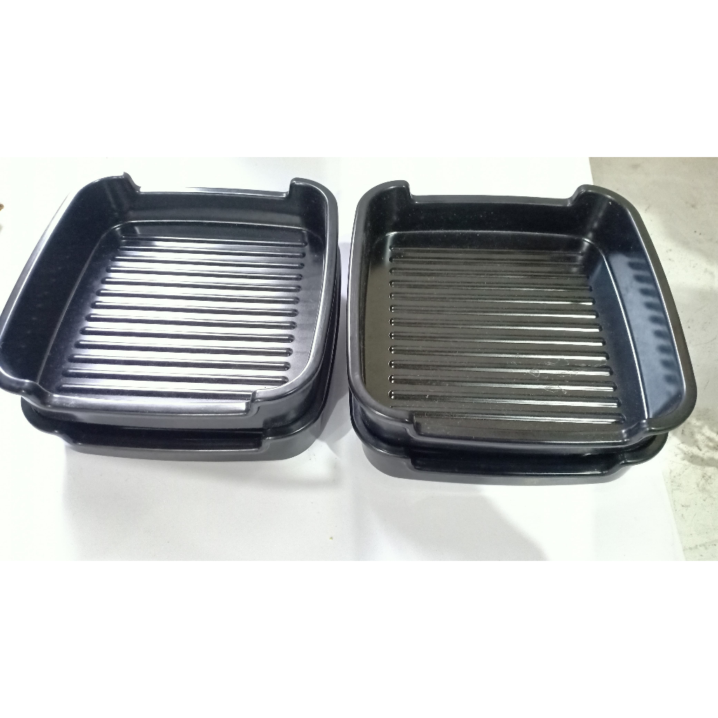 PIRING PLATE BBQ HITAM MELAMINE BARU DAN BEKAS