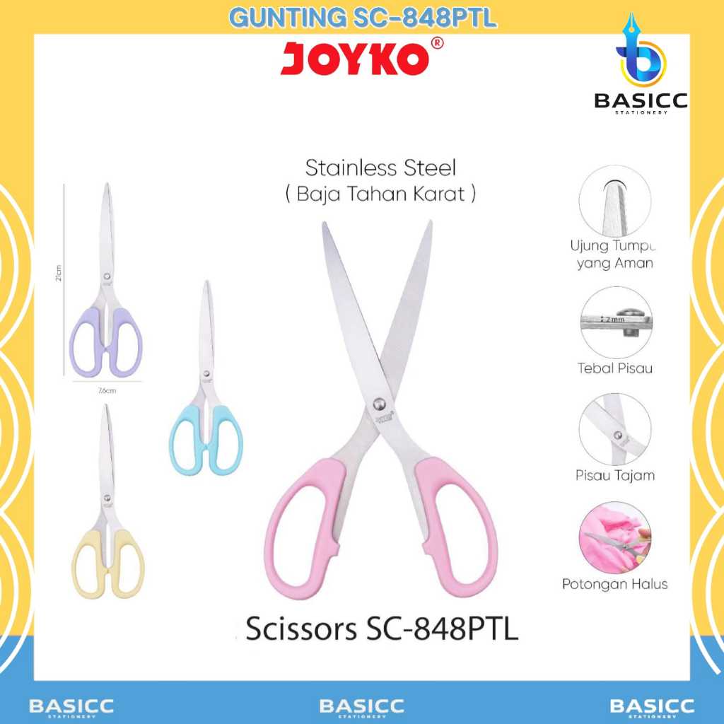

Joyko Gunting Besar SC-848 PTL Warna Pastel | @ 1 Pcs