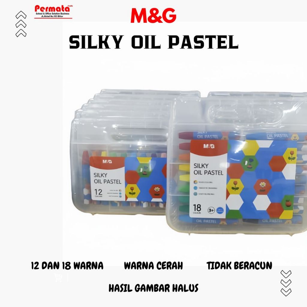 

Crayon Silky Oil Pastel M&G 12 Dan 18 Warna Gambar Halus Tidak Beracun