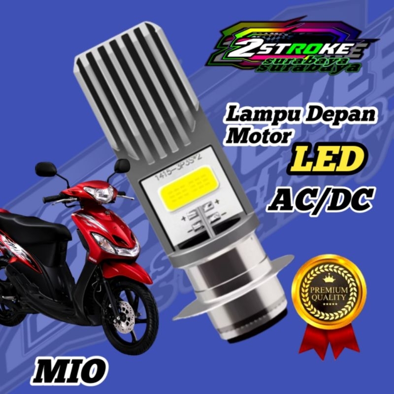 Lampu Depan Motor LED COB Putih YAMAHA MIO SPORTY H6/ T19 Ac/Dc 12Volt Pengganti Dop/Bohlam