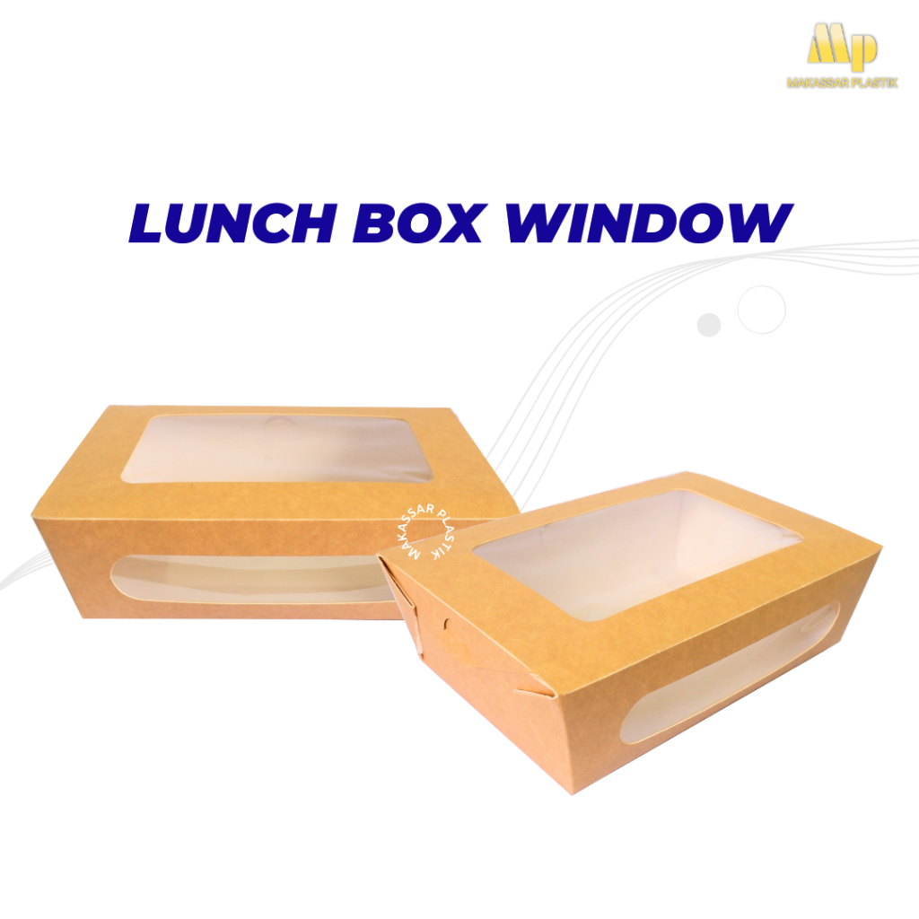 LUNCH BOX WINDOW / PAPER LUNCH BOX WINDOW BROWN / BOX MAKANAN @50 PCS