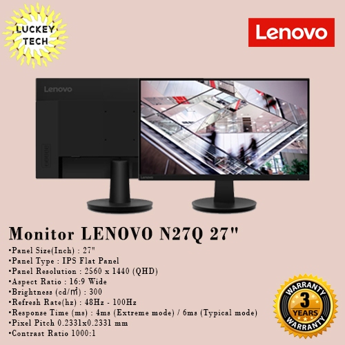 Monitor Lenovo N27q 27" QHD IPS 100Hz HDR10