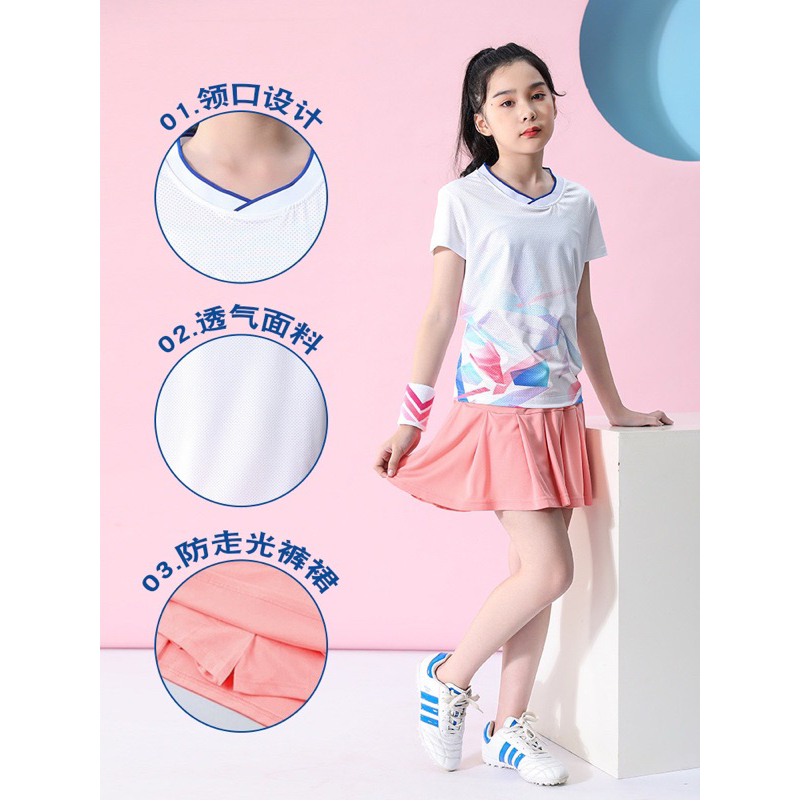 KAOS badminton anak kaos bulutangkis anak tok badminton anak rok bulu tangkis anak PANJANG POLOS / M
