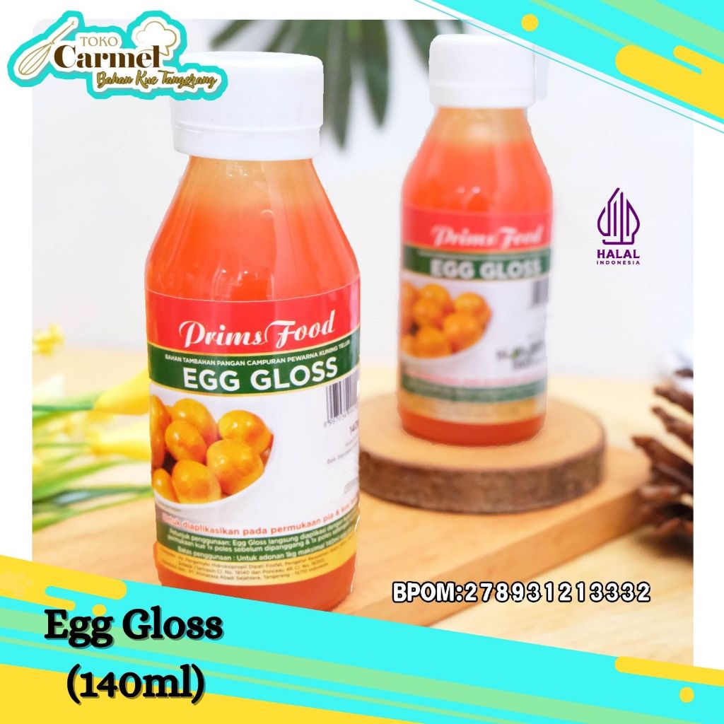 

Primsfood EGG GLOSS 140ml / Pengganti kuning telur / Olesan Nastar