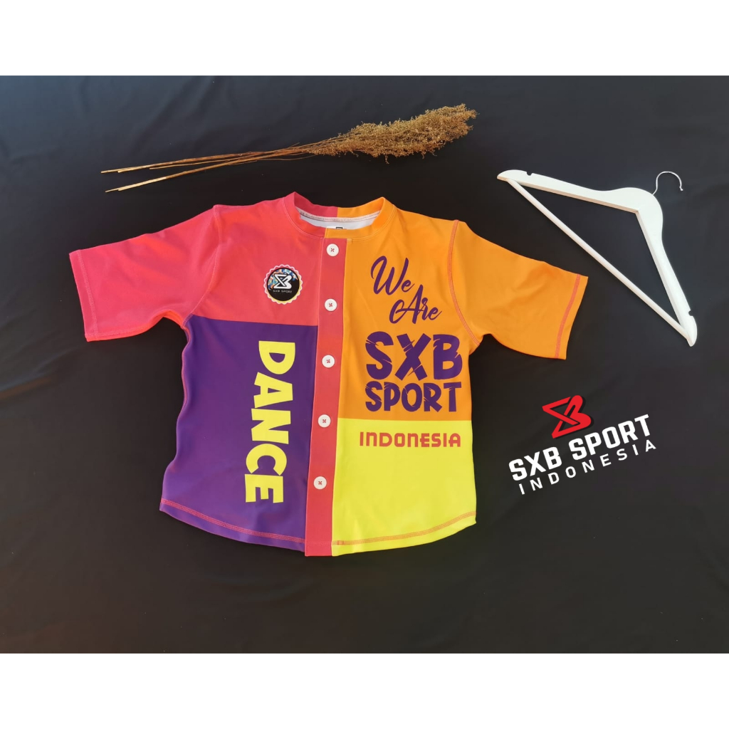 BAJU OLAHRAGA ZUMBA SXB BUTTON UP SHORT SLEEVE