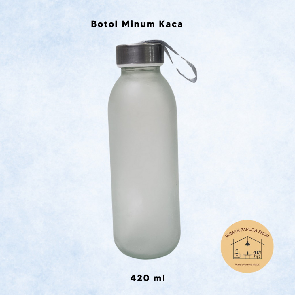 Bottle Minum Sedang Botol Minum Kaca Doff 420ml Botol Doff Pocong Round