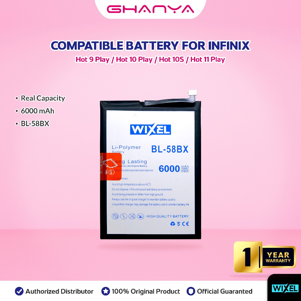 WIXEL Baterai Double Power BL-58BX BL58BX Infinix Hot 9 Play X680 Hot 10 Play X688 X688C Hot 10S X68