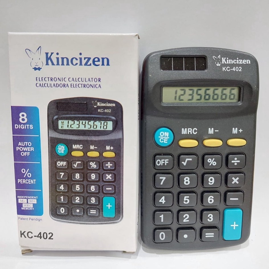 

RESTOK GAN Kalkulator merk KINCIZEN MENGGUNAKAN BATERAI A2 KC 42 KC 42 KC42 8 DIGIT CALCULATOR KENKO KK 42