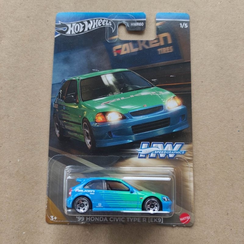 Hotwheels 99 Honda Civic Type R EK9 HW Speedgraphics 2024 Falken