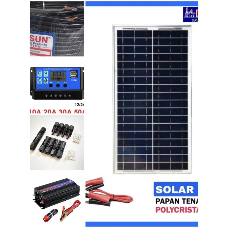Panel Surya Set 30 Wp inventer PSW taffware original 1000 Watt
