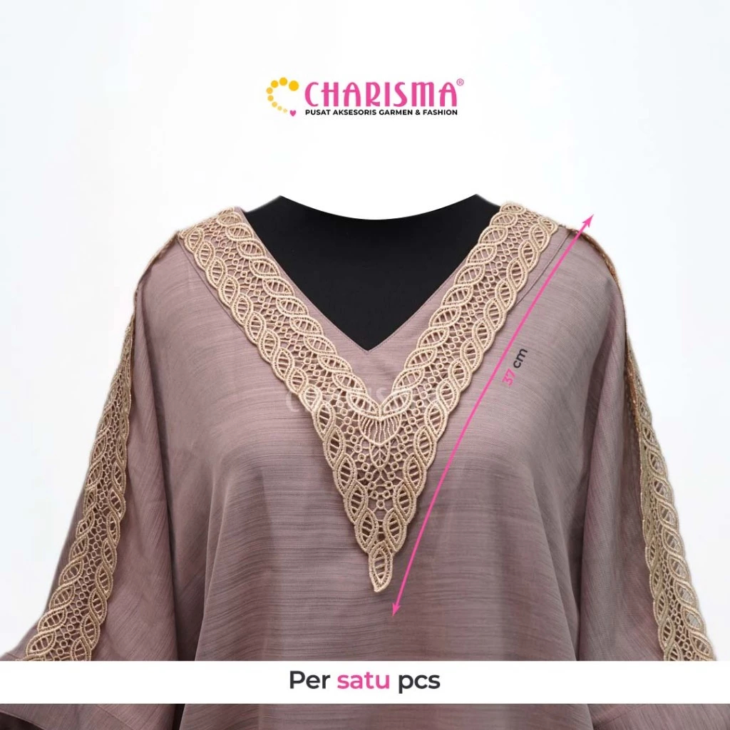 Charisma Kerah Renda Bordir - Kerah Renda / Kerah polyester / Kerah Bordir Aksesoris Fashion