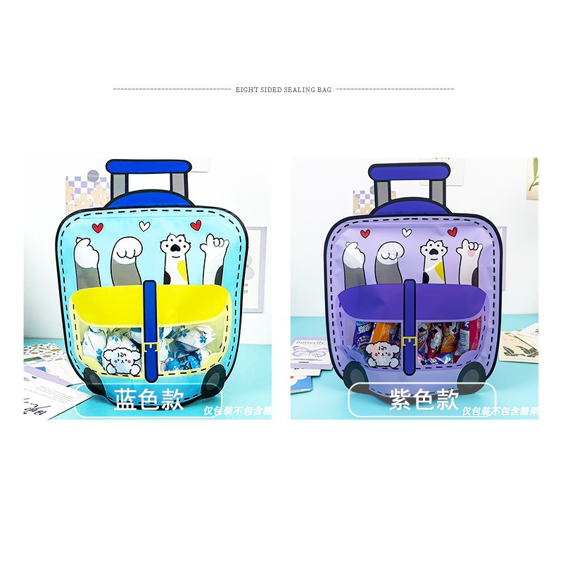 

10pcs Plastik Snack Hadiah Ziplock Birthday Packaging Goodie Bag model koper size 24 x 30 + 10 cm