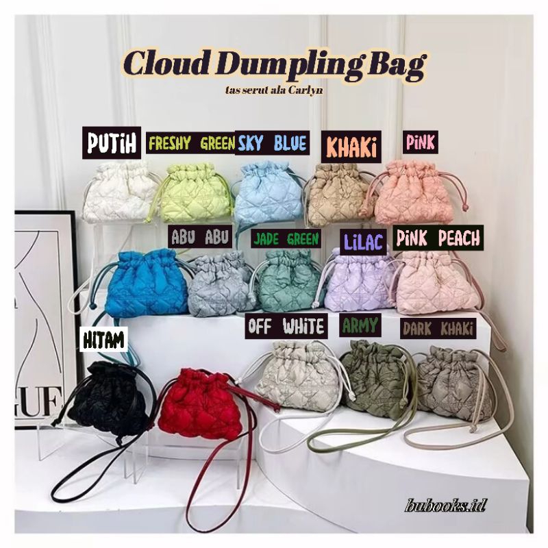 Fluffy Bag Tas Slempang Puffy Bag Dumpling Bag Tas Serut ala Carlyn Cloud Bag Slingbag Nilon Pouch A