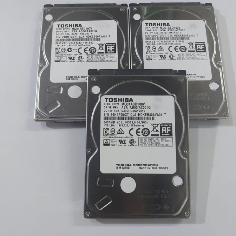 Toshiba 2TB 1TB 750GB 500GB Hard Disk HD HDD Hardisk Harddisk  Laptop 2.5inch Sata Internal Secondha
