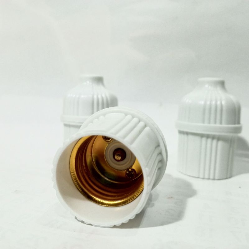 Fitting Gantung Putih E27 Hias | Fitting Lampu Gantung Hias | Kap Lampu Fitting Gantung SNI Kuningan